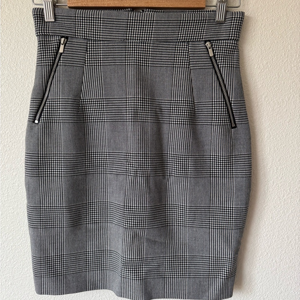 Classic Gray Plaid Skirt